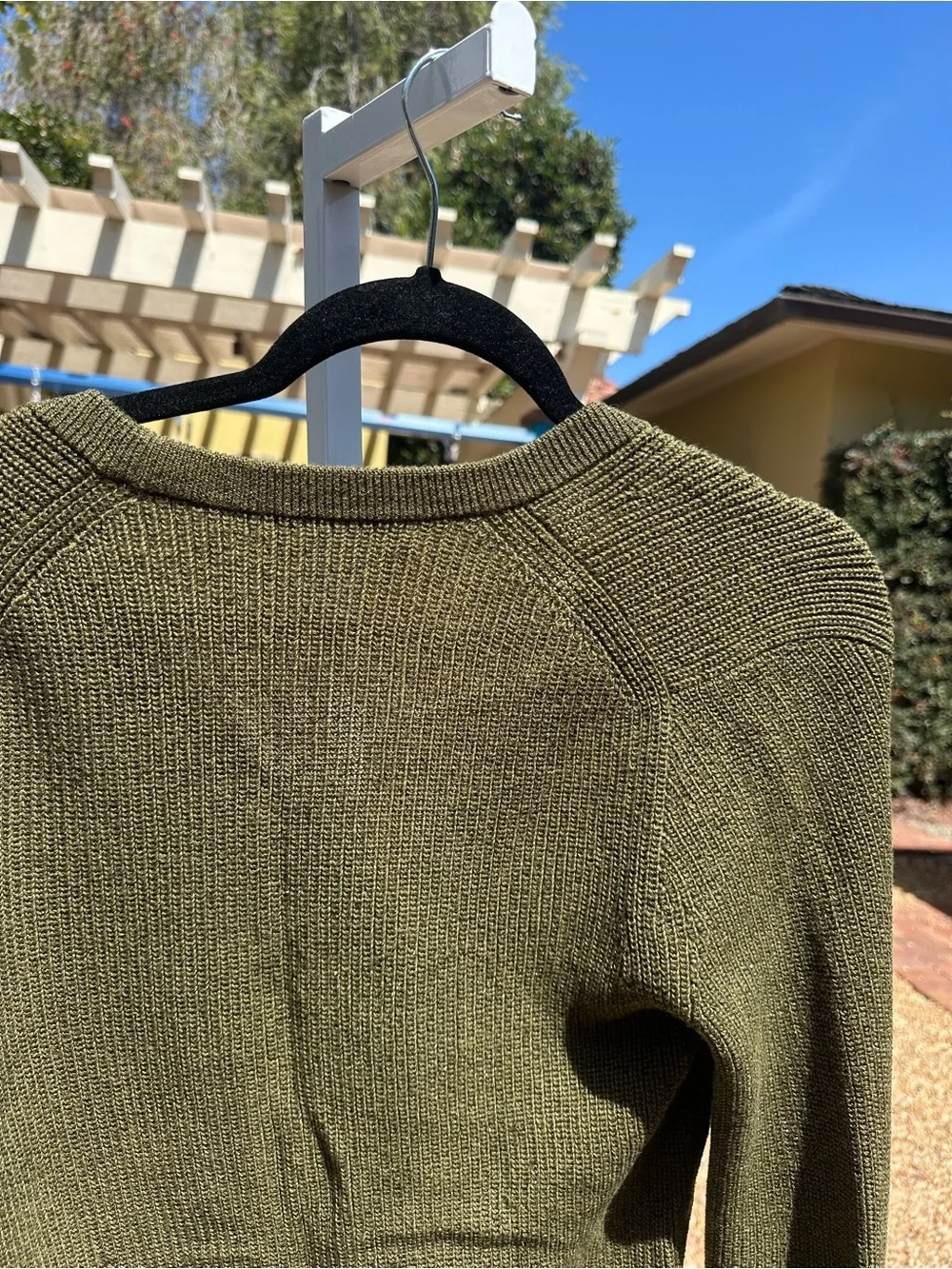 J. Crew Olive Green V-Neck Button Cardigan Sweater